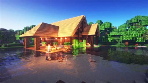 Minecraft | How to Build a Wooden Lake House - YouTube