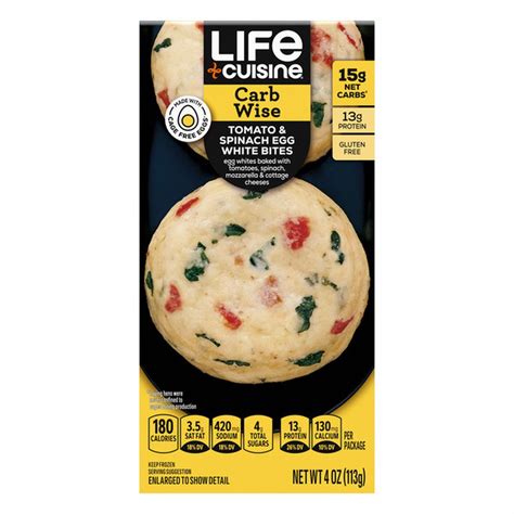 Life Cuisine Frozen Meal Egg Bites Tomato Spinach Egg White (4 oz) Delivery or Pickup Near Me ...