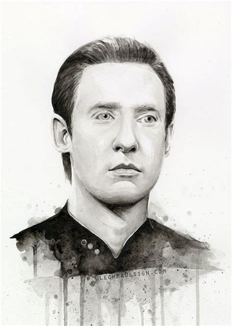 Data Portrait Star Trek Art Watercolor Painting Star Trek | Etsy | Star ...