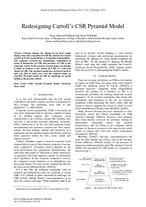 (PDF) Redesigning Carroll’s CSR Pyramid Model | Saad Al-Kelabi - Academia.edu