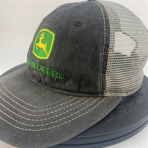 John Deere Logo Mesh Hat Adjustable Back Denim Dad Ca… - Gem