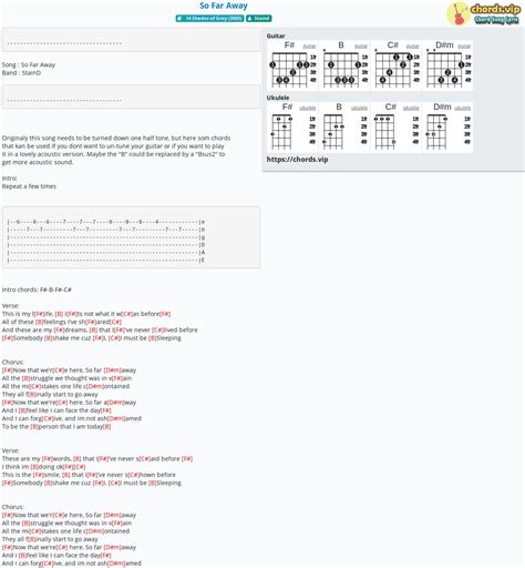 Chord: So Far Away - Staind - tab, song lyric, sheet, guitar, ukulele | chords.vip