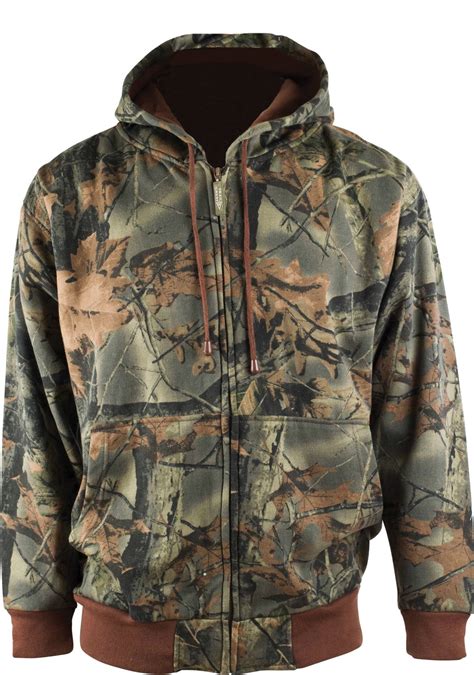 TrailCrest - Mens Full Zip CAMO Hoodie SWEATSHIRT JACKET Hunting Camping Sports (5X, Camo ...