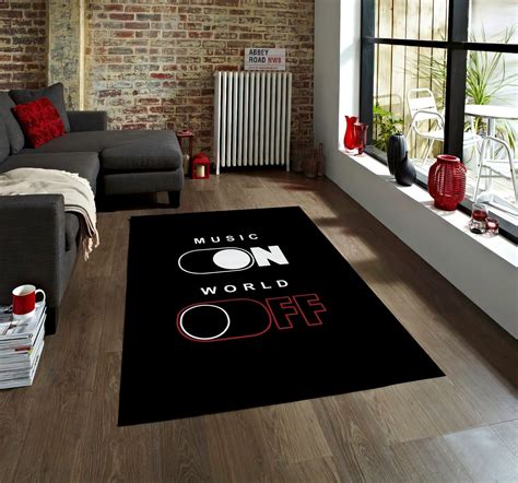 Music Rug Music on World off Rug Music Room Carpet Nonslip - Etsy