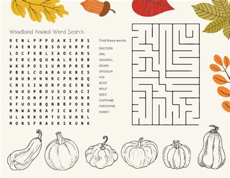 Autumn Puzzles Kids Menu Template by MustHaveMenus