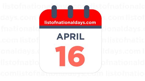 APRIL 16TH: National Holidays, Observances & Famous Birthdays