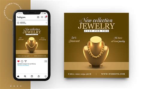 Jewelry Promotion Social Media Instagram Post Banner Template