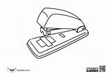 Colorear Grapadora Pintar Engrapadora Grampeador Borrador Animado  sketch template