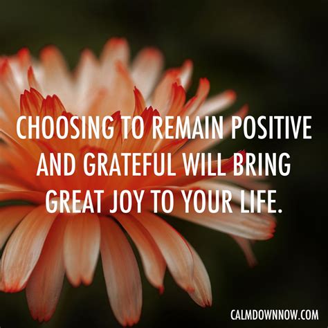 Choosing to remain positive and grateful will bring great joy to your ...