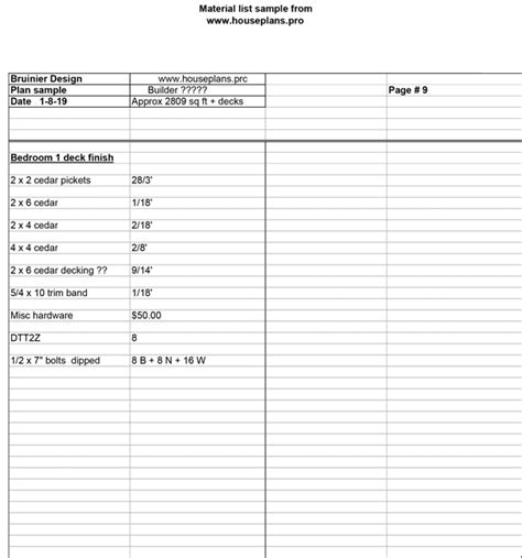 House Plans With Materials List - Marian-Nickjonasytu