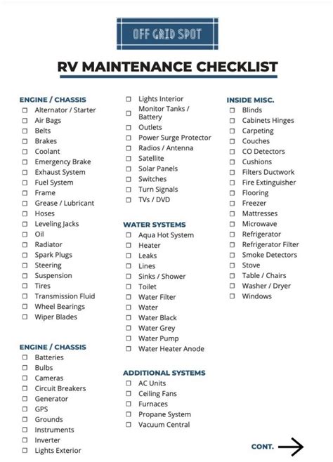 RV Checklists: Printable Packing Lists Campanda, 47% OFF