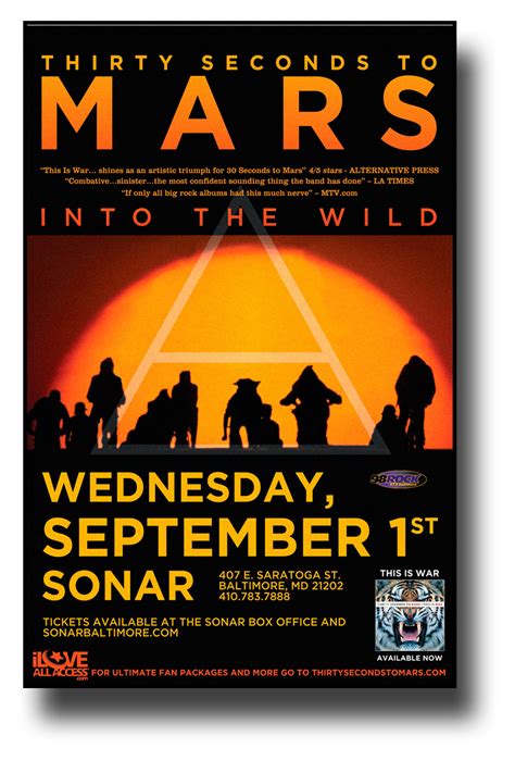 Thirty Seconds To Mars Poster Concert 11 x 17 inches 30 Sonar – ConcertPoster.Org