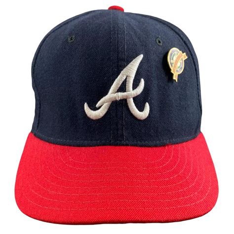 Atlanta Braves vintage 100% Wool fitted hat with... - Depop