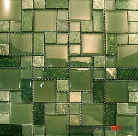 1SF- Marble Green Crystal Glass Pattern Mosaic Kitchen Backsplash Sin…