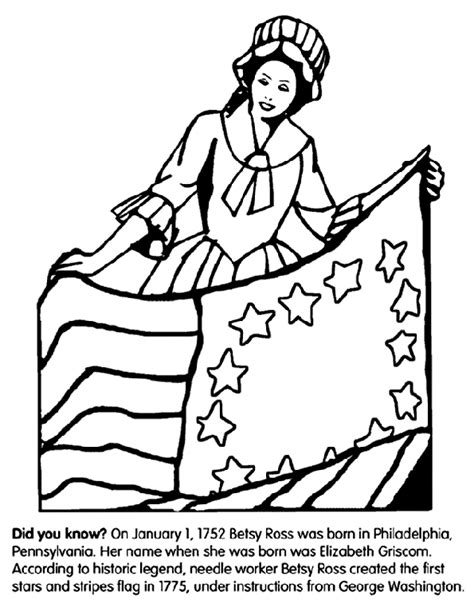 Betsy Ross Flag Coloring Page - Coloring Home