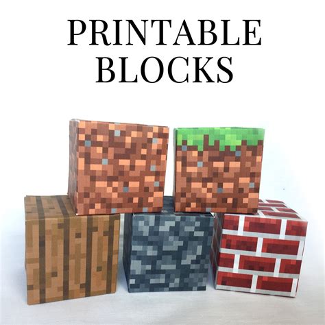 Minecraft Printable Papercraft Blocks - SET 1