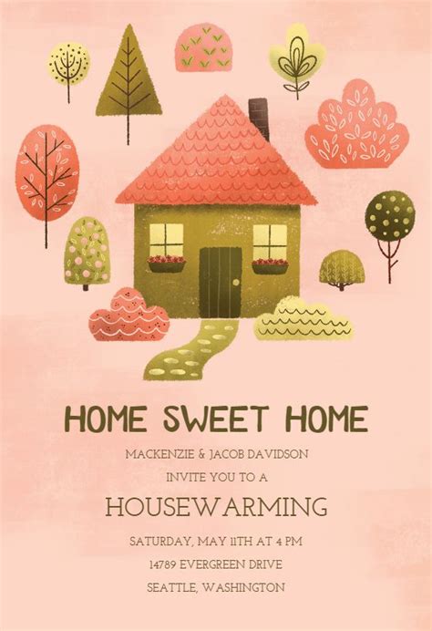 Cozy pink - Housewarming Invitation Template | Greetings Island | House warming invitations ...