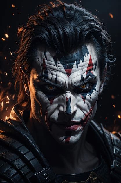 Premium Photo | Joker Heath Ledger Illustration iconic joker pose from Batman movie franchise