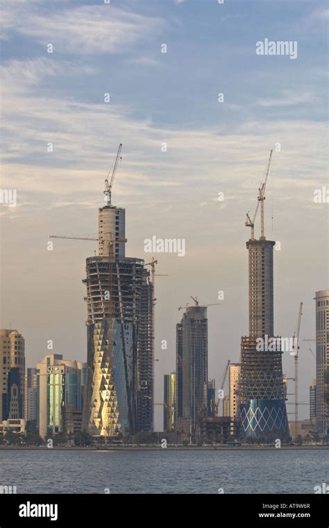 New skyscrapers under construction in Doha Qatar Stock Photo - Alamy