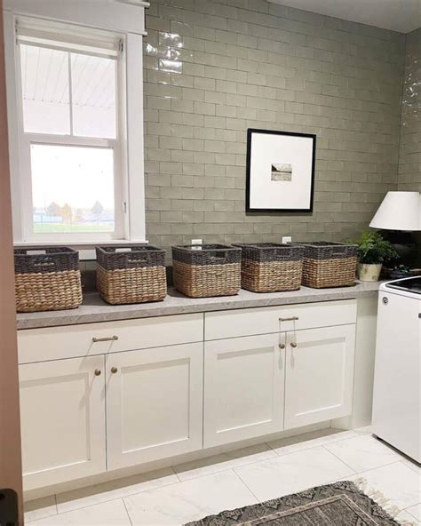 Dark Gray Subway Tile Laundry Room - Soul & Lane