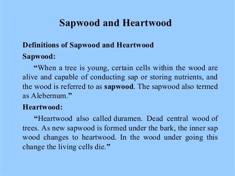 Sapwood and Heartwood