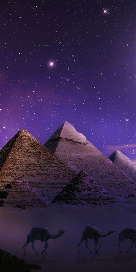 Photoshop, pyramids, Egypt, night, 1080x2160 wallpaper | Arte de egipto, Paisaje de fantasía ...