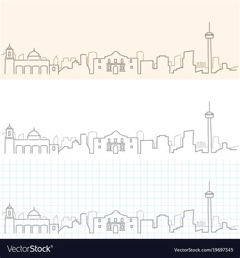 San antonio hand drawn skyline Royalty Free Vector Image