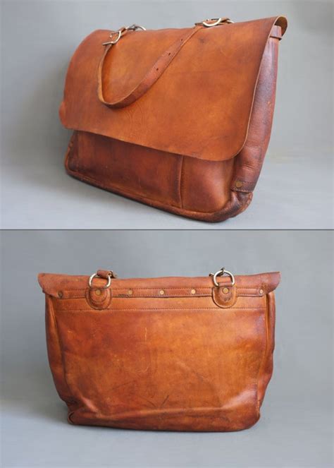 1960s USPS Leather Mail Carrier Bag. 21 inches wide