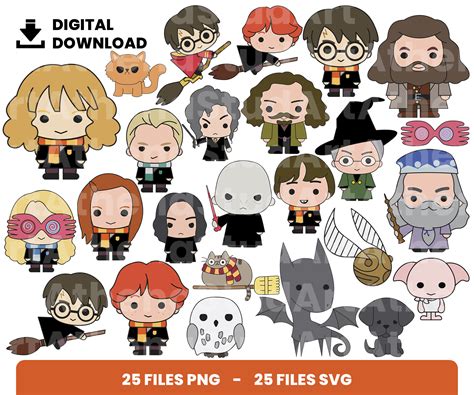 25 Clipart - Harry Potter Chibi - EclipArtCo