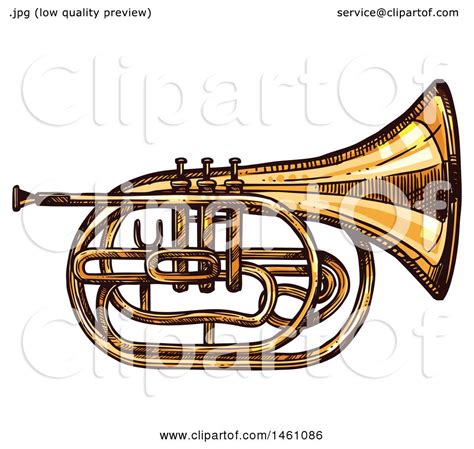 Clipart of a Sketched Tuba - Royalty Free Vector Illustration by Vector ...