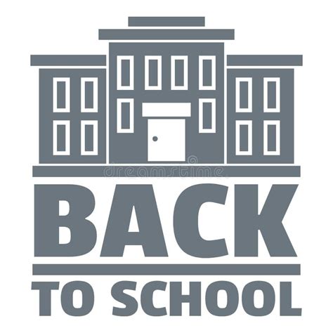 Back To School Logo, Simple Gray Style Stock Vector - Illustration of ...