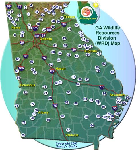 Georgia Wildlife Resources Map