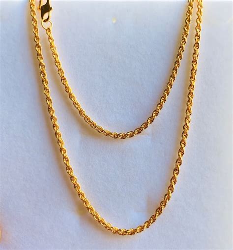 18 22k gold 916 gold slim rope chain necklace sz1 | Etsy