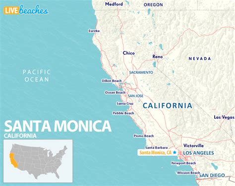 Map of Santa Monica, California - Live Beaches