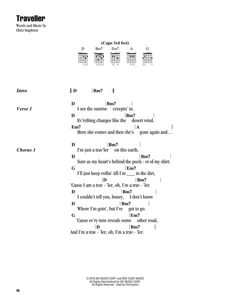 Traveller by Chris Stapleton - Guitar Chords/Lyrics - Guitar Instructor