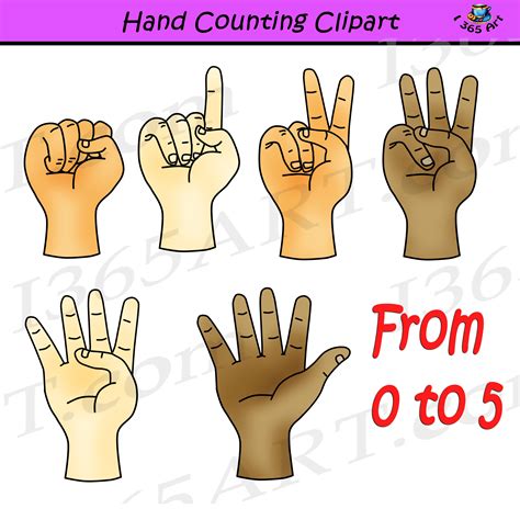 Hand Counting Clipart Set Finger Counting for Commercial-Use - Clipart ...