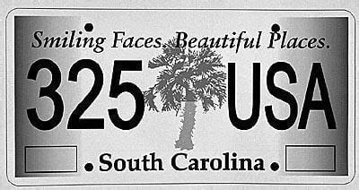 License plates throughout history in South Carolina