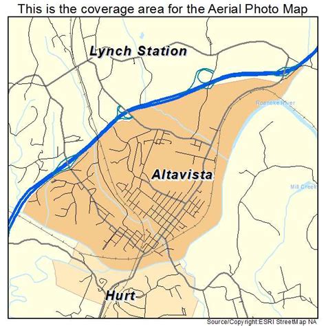 Aerial Photography Map of Altavista, VA Virginia