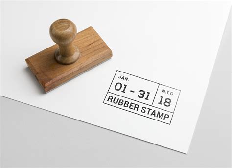 Free Rectangle Rubber Stamp Mockup PSD - Good Mockups