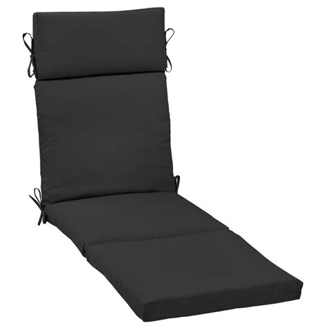Mainstays 72" x 21" Black Rectangle Chaise Lounge Cushion, 1 Piece ...
