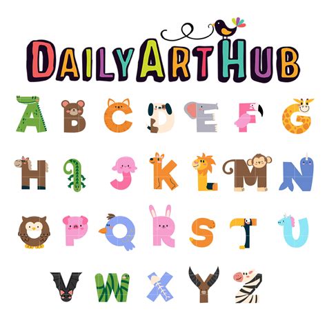 Cute Animal Alphabet Clip Art Set – Daily Art Hub // Graphics ...