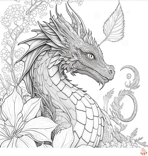 Realistic Dragon Coloring Pages Printable and Free
