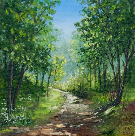 Green Forest Oil Painting Summer Landscape Nature Small | Etsy | Oil ...