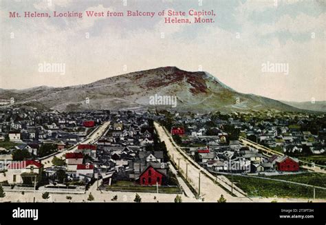 Mt Helena, from Balcony of State Capitol, Helena Montana, approx early 1900s postcard ...