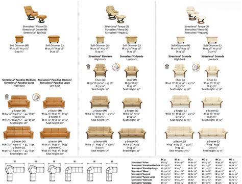 Ekornes Stressless Recliner and Sofa Sizes / Dimensions - Recliner ...