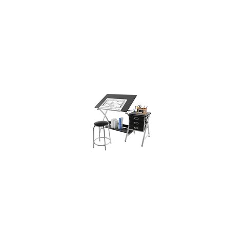 Yaheetech Adjustable Height Drawing Table, Artist Drafting Table with Tiltable Tabletop, Art ...
