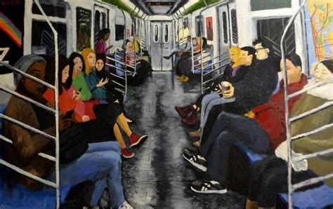 Subway Riders, NYC Subway, Subway Train, New York City, Painting - Etsy