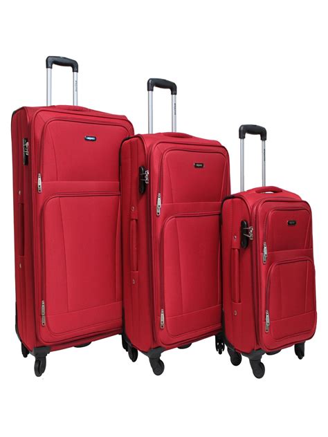 Dejuno - The Escape 3 Piece Softside Lightweight Spinner Luggage Set ...