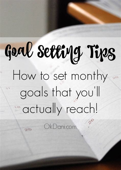 Monthly Goal Setting Tips