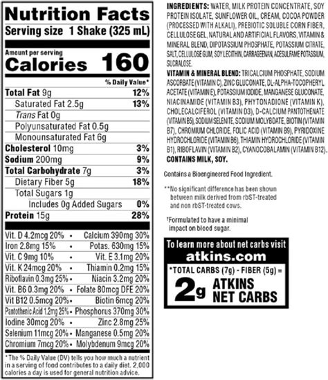 Atkins Protein Bars Nutrition Label - Nutrition Pics